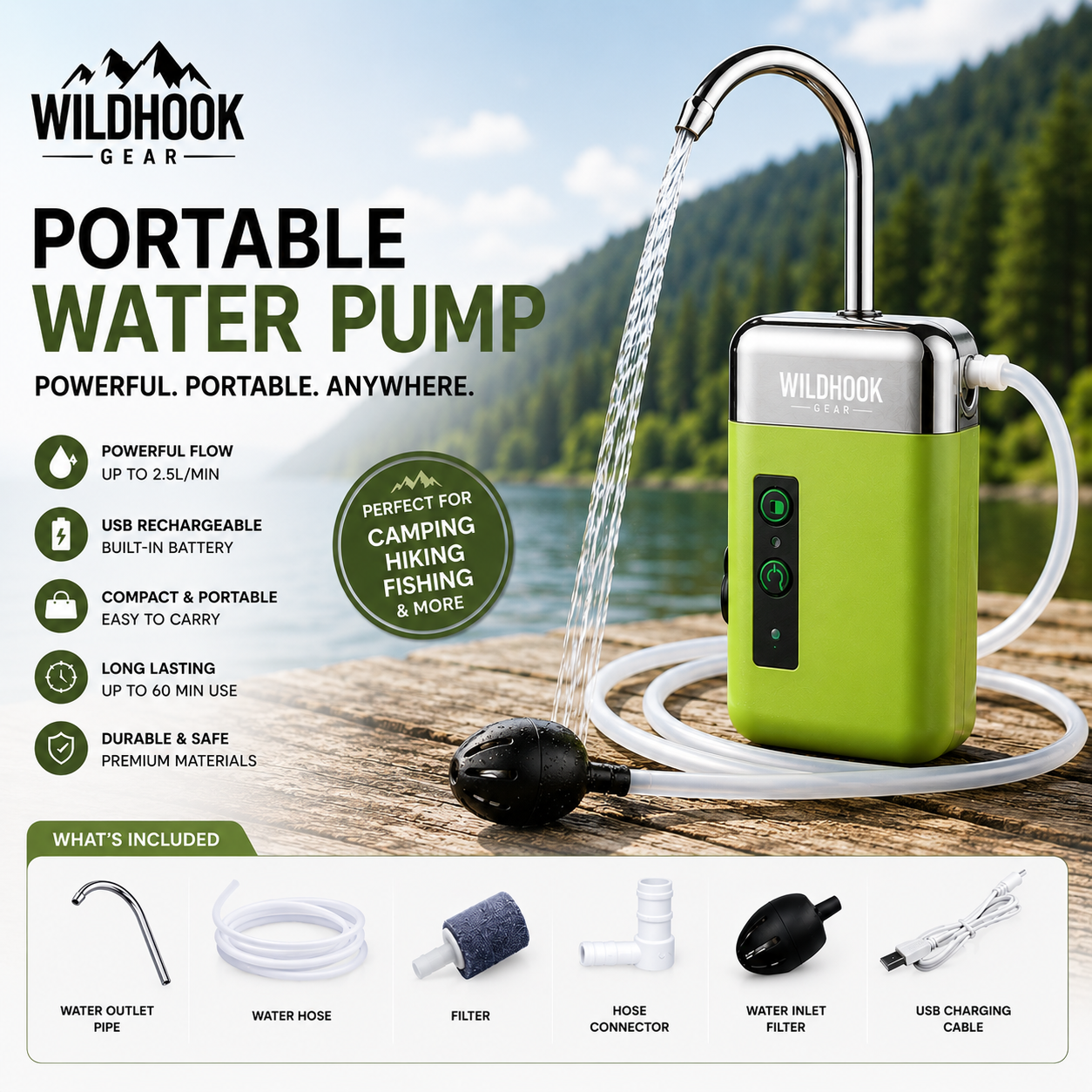 WildHook™ Portable Fishing Water Pump